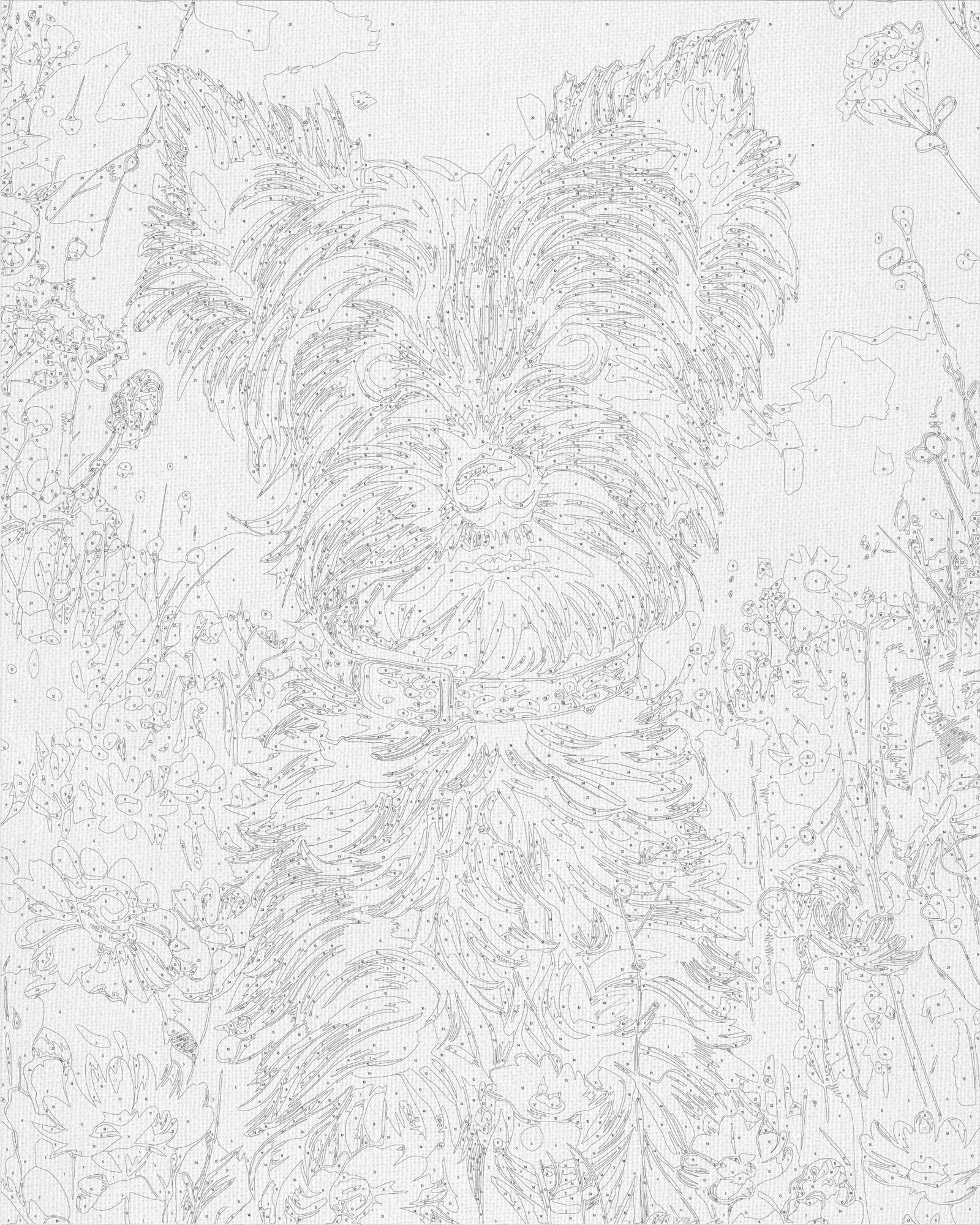 Malowanie po numerach 40×50 cm – Yorkshire terrier – Zwierzęta – LW 30470