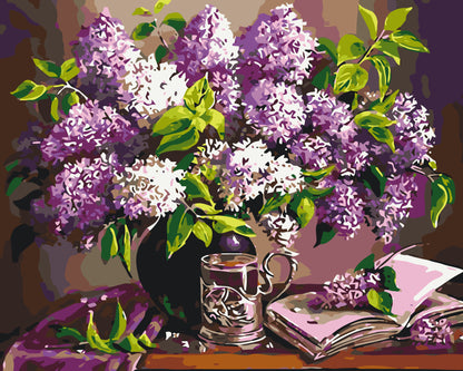 Malowanie po numerach 40×50 cm – Bukiet bzu – Martwa natura/Kwiaty – LW 3075