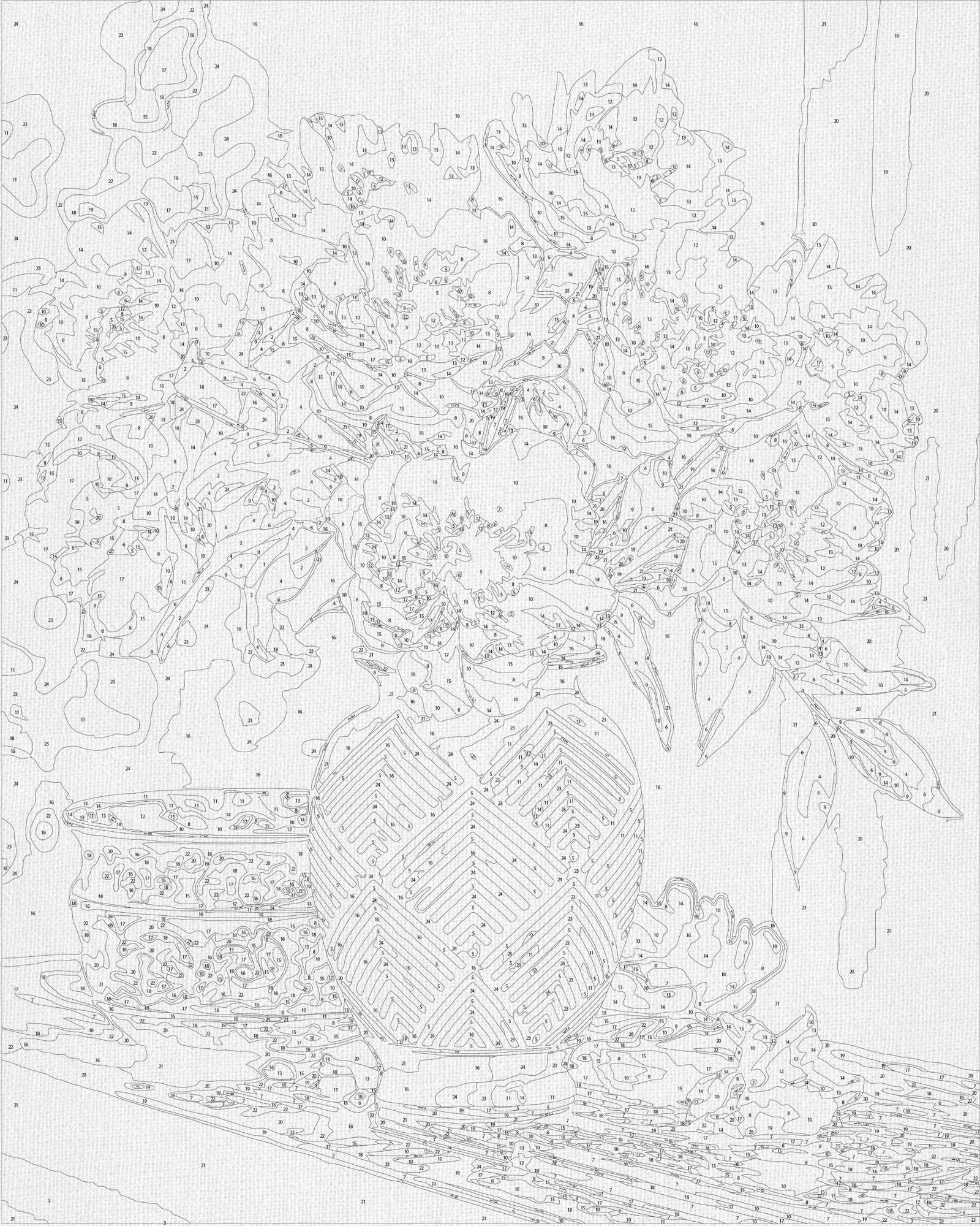 Malowanie po numerach 40x50 cm Białe kwiaty w wazonie LW 31350
