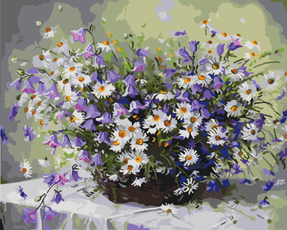 Malowanie po numerach 40x50 cm – Kwiaty. Bukiet margerytek LW 31500