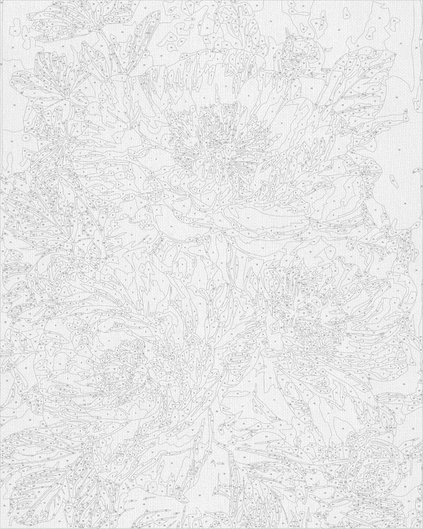 Malowanie po numerach 40x50 cm Kwiaty - Beżowe piwonie LW 3159-01
