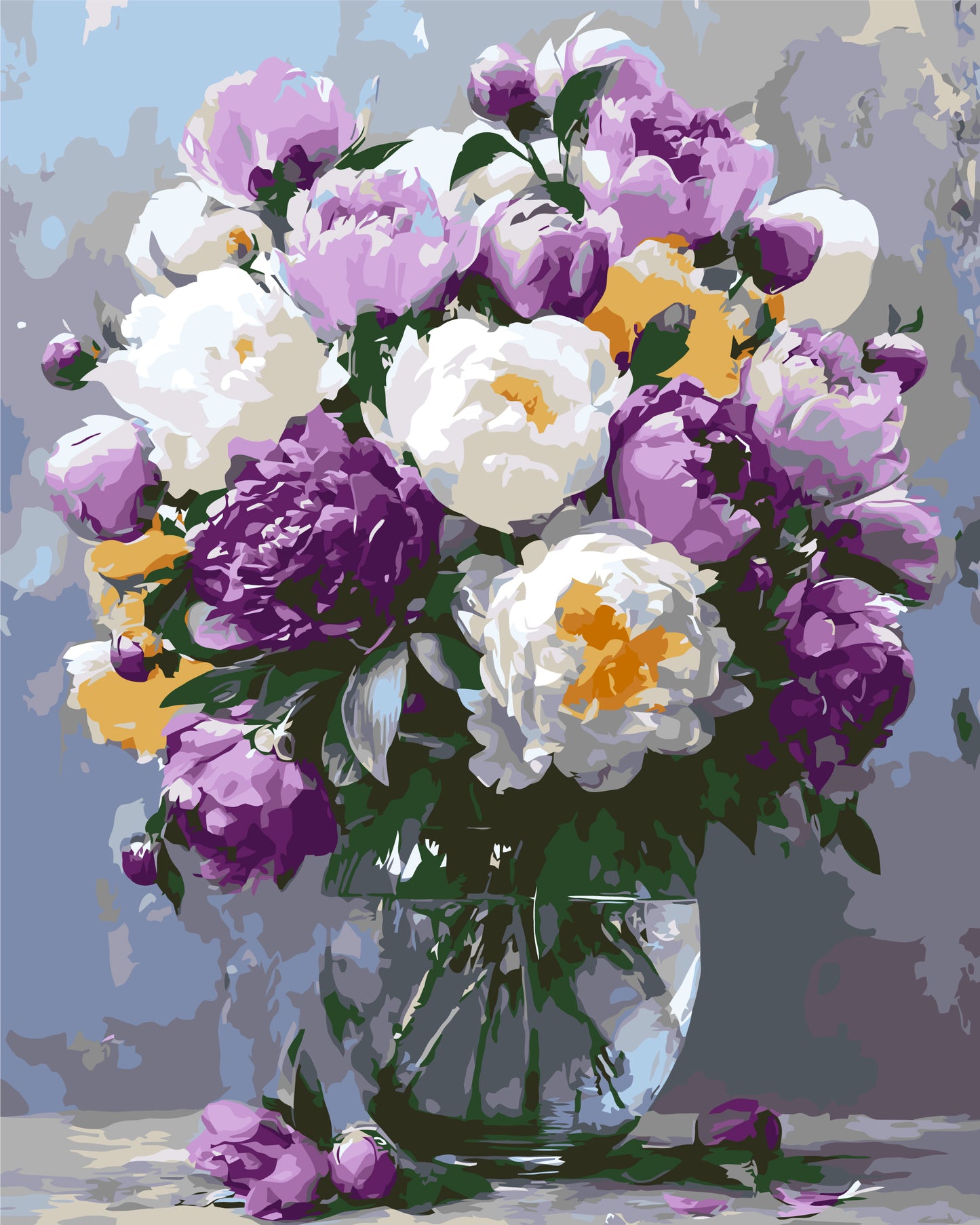 Malowanie po numerach 40x50 cm Kwiaty - Piwonie w wazonie LW 3167-01