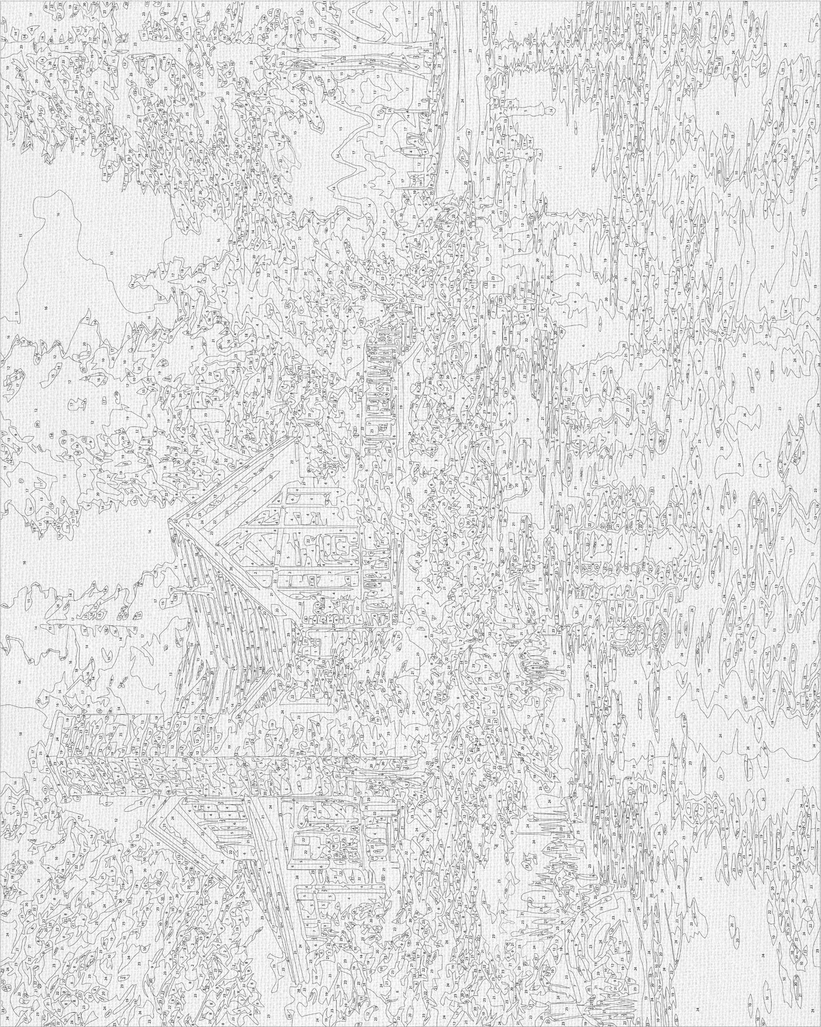 Malowanie po numerach 40x50 cm – Pejzaż. Dom nad rzeką LW 31710