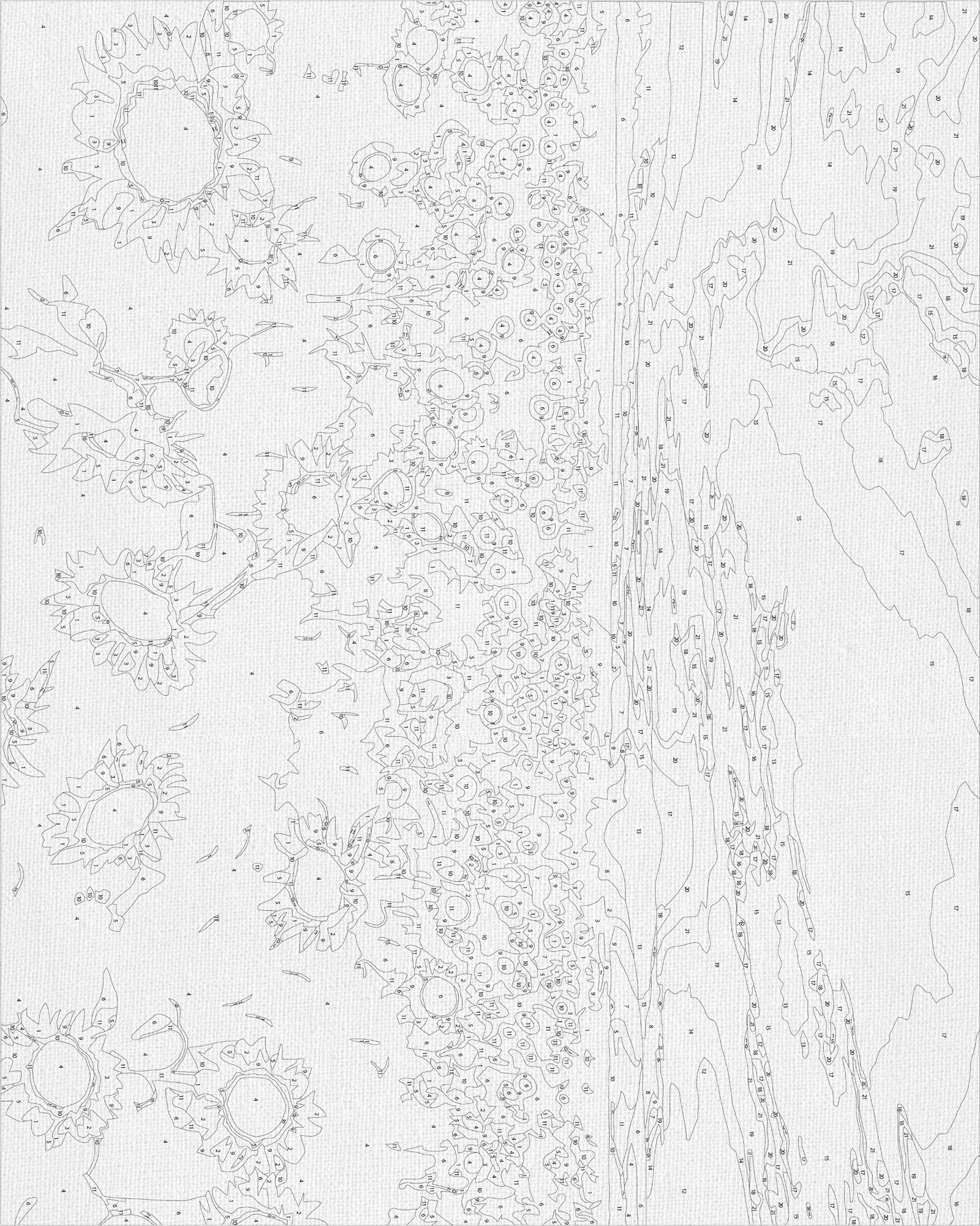 Malowanie po numerach 40x50 cm Pejzaż/Kwiaty. Pole LW 3175