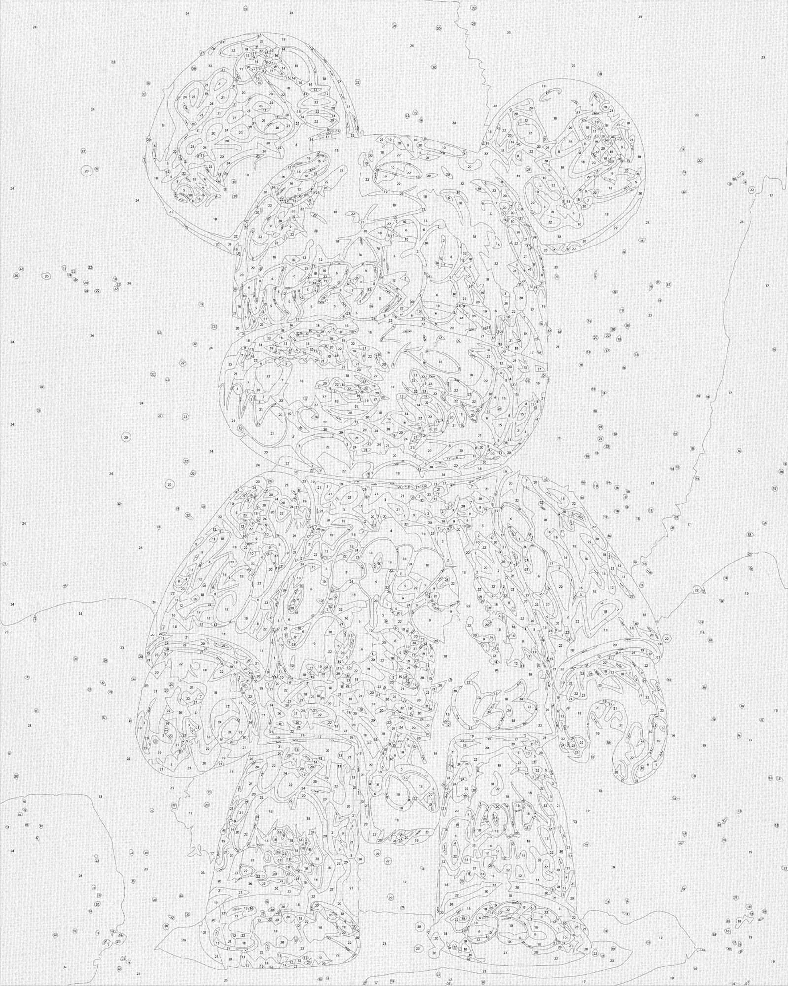 Malowanie po numerach 40x50 cm – Bearbrick LW 32320