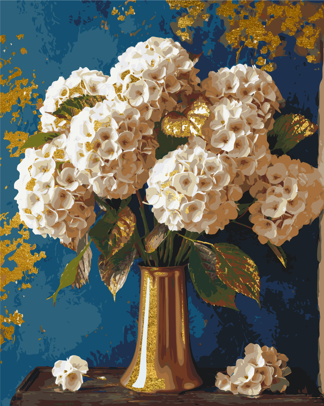 Malowanie po numerach 40x50 cm Kwiaty. Bukiet hortensji LW 3295