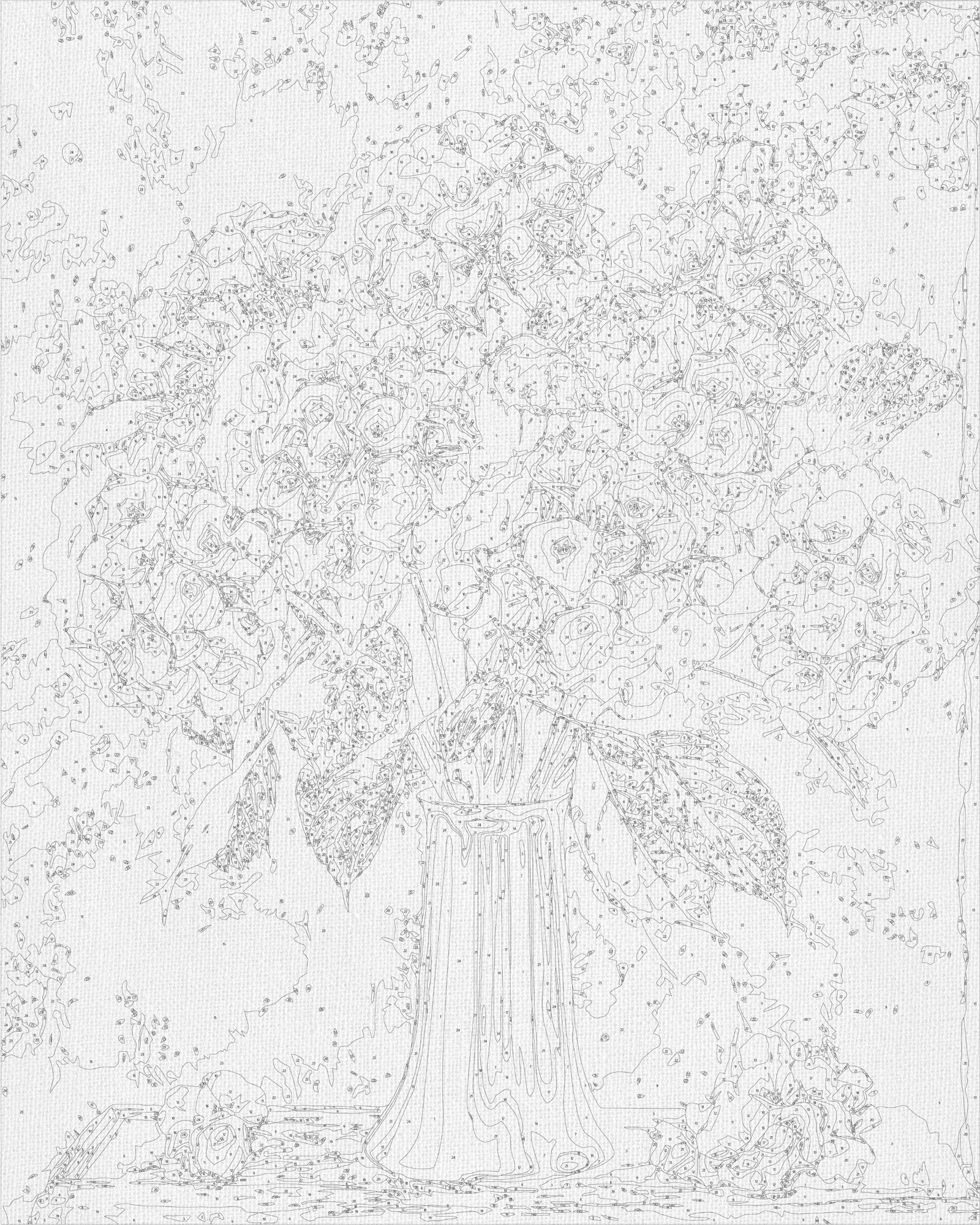 Malowanie po numerach 40x50 cm Kwiaty. Bukiet hortensji LW 3295