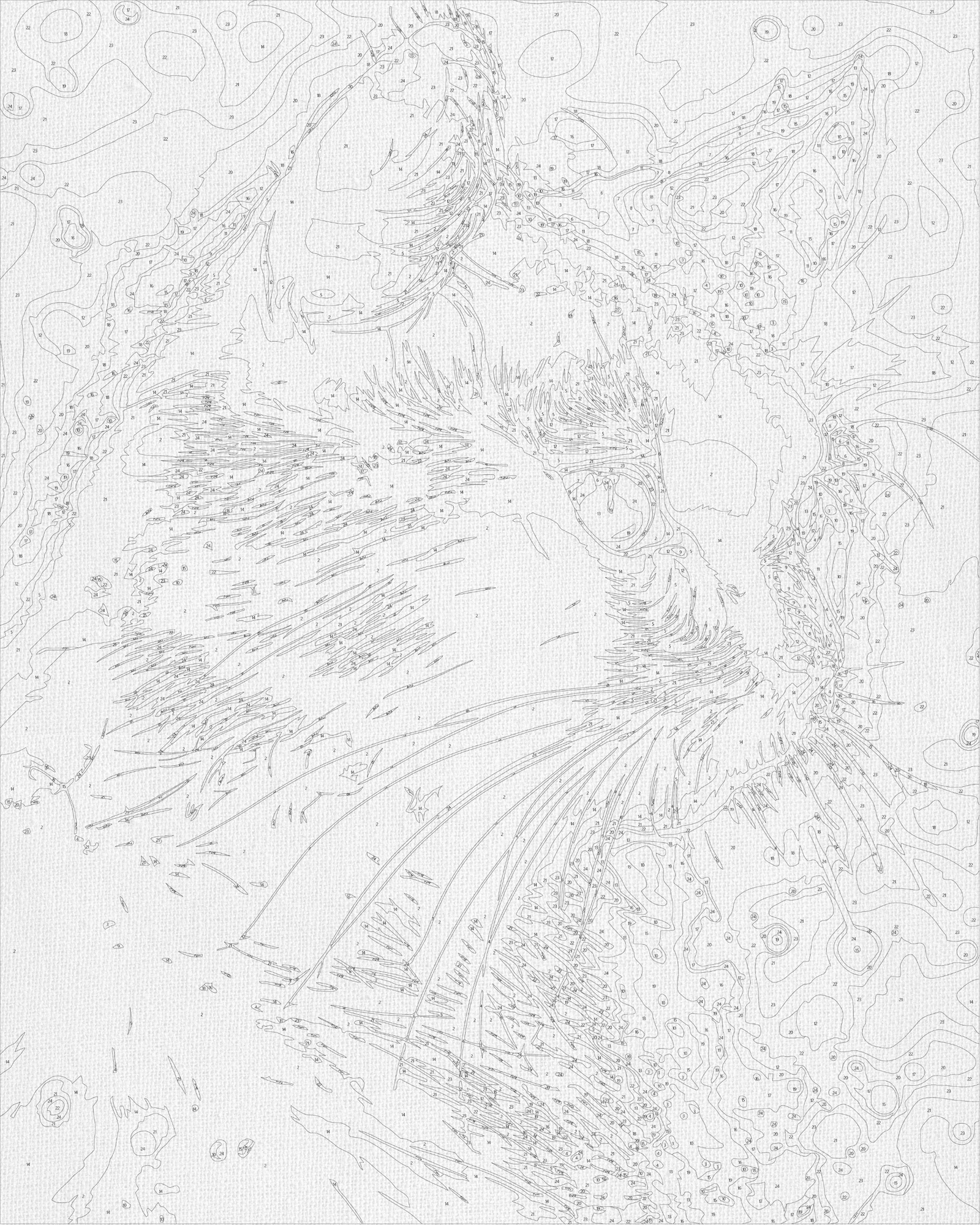 Malowanie po numerach 40x50 cm Czarny kot. Zwierzęta (metalik) LW 3301