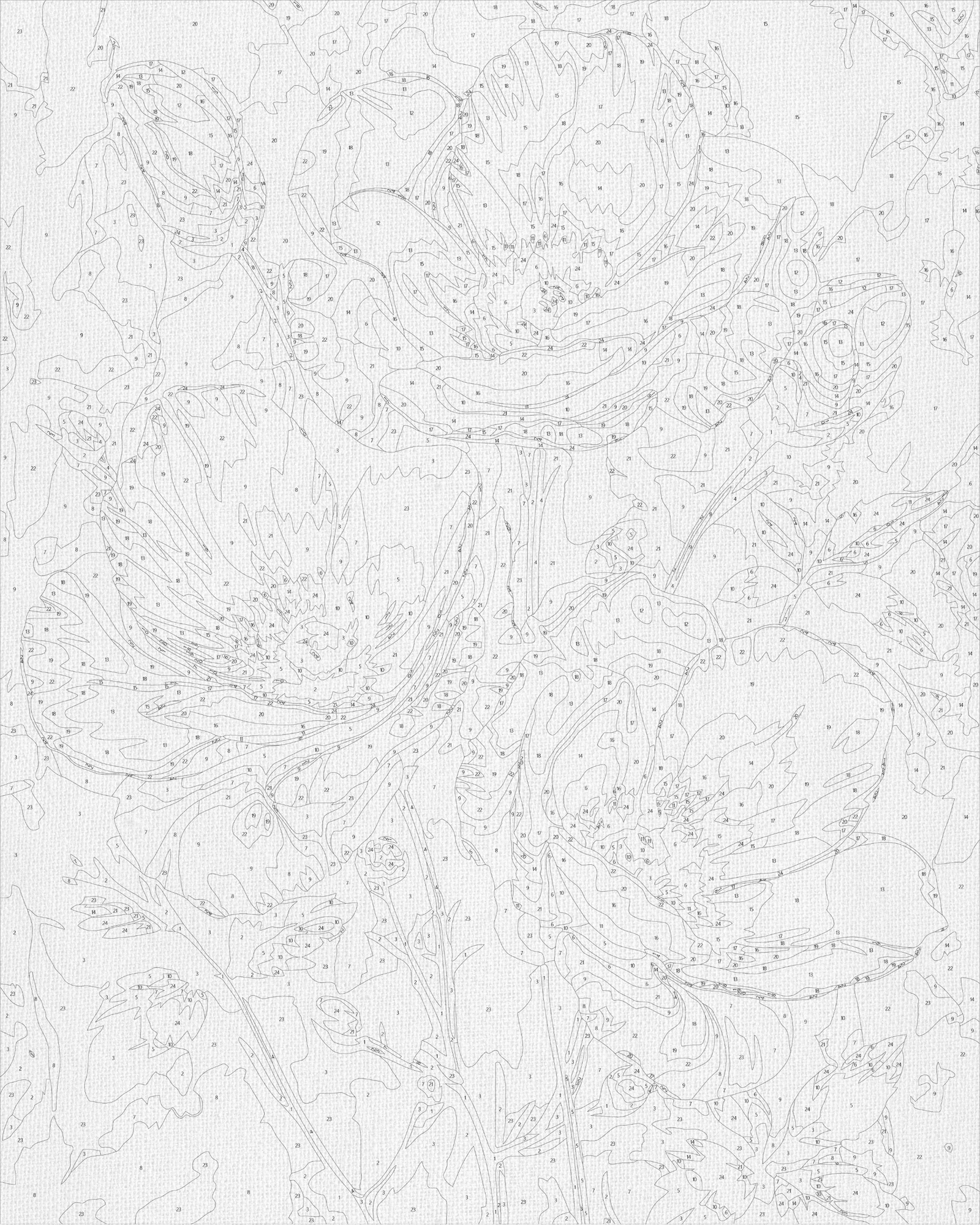 Malowanie po numerach 40x50 cm Białe kwiaty (metalik) LW 3302