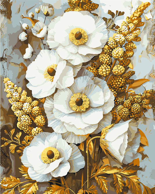 Malowanie po numerach 40x50 cm Szlachetne kwiaty (metalik) LW 3336