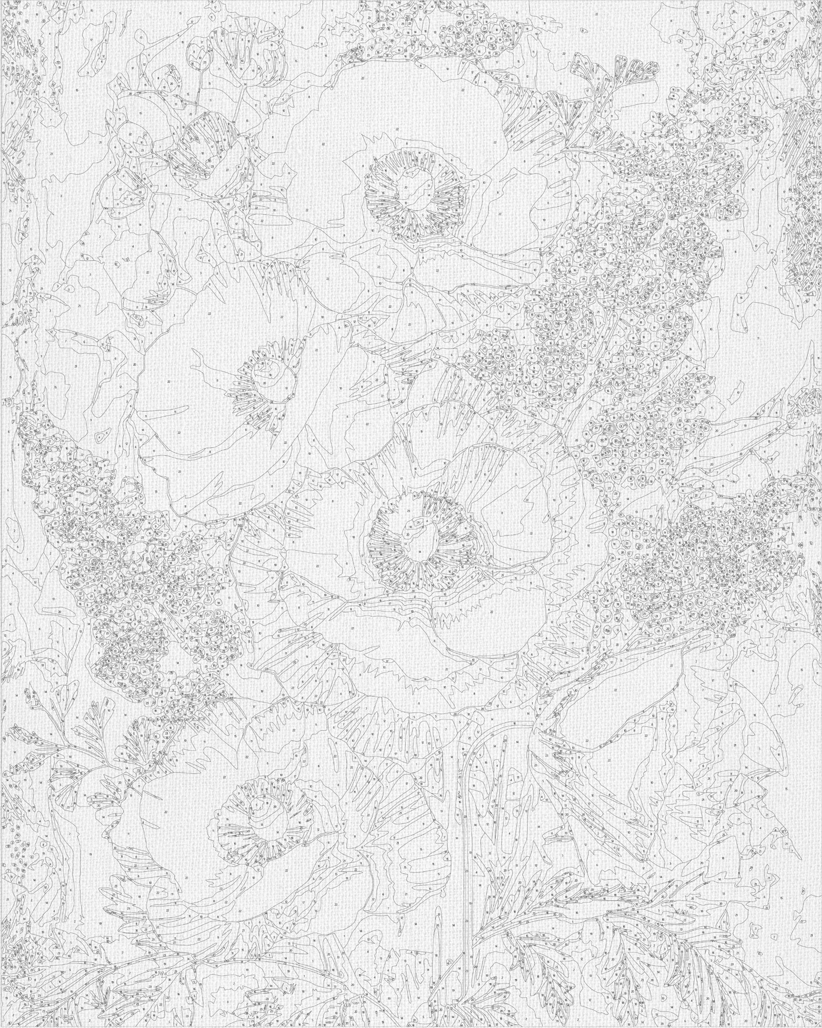 Malowanie po numerach 40x50 cm Szlachetne kwiaty (metalik) LW 3336