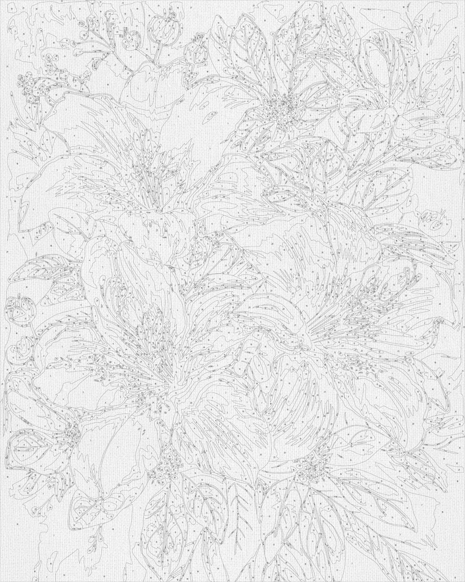 Malowanie po numerach 40x50 cm Kwiaty z farbami metalicznymi LW 3338