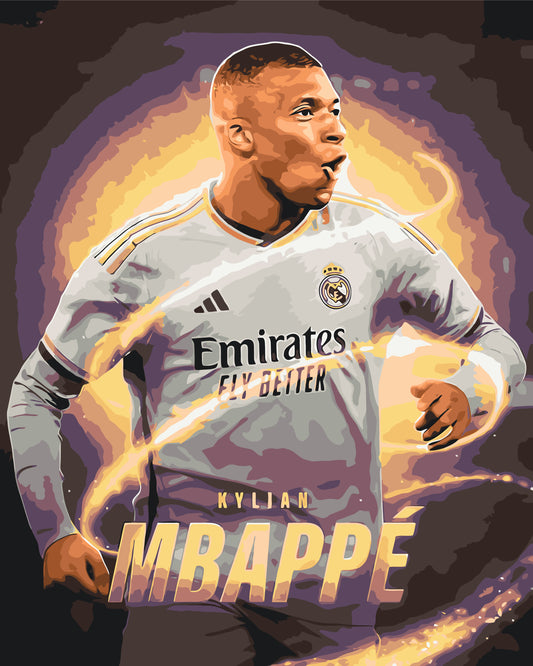 Maľovanie podľa čísel na ráme 40*50 cm - Futbalista Kylian Mbappé - Ľudia - LW 3408