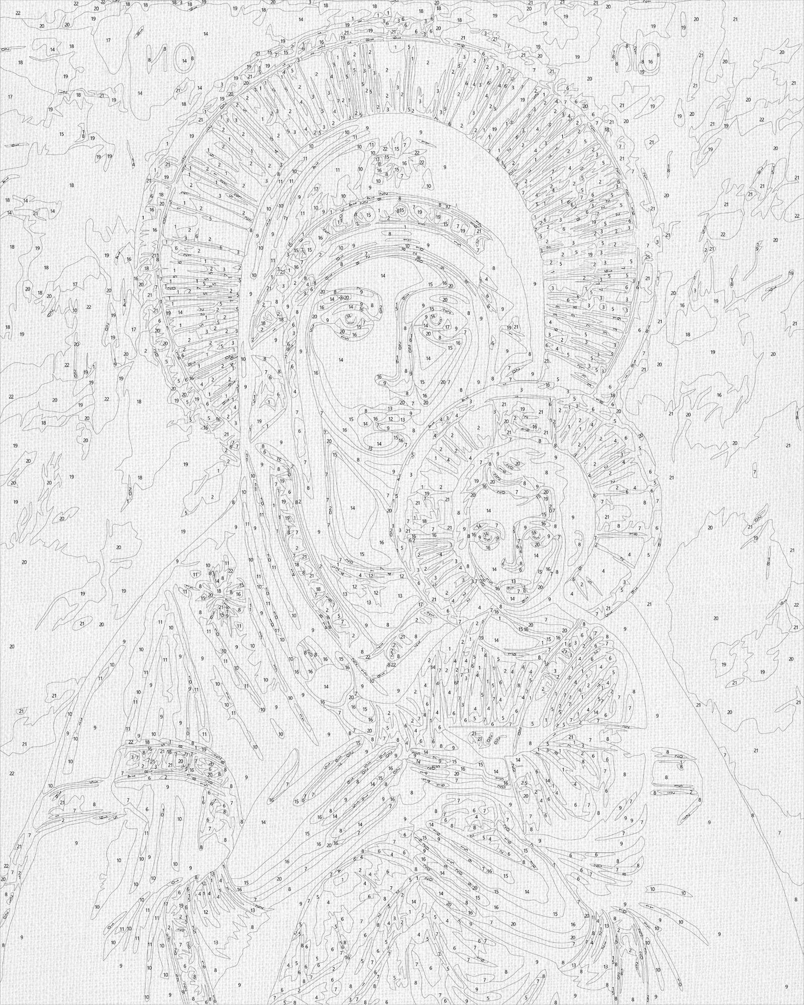 Malowanie po numerach 40x50 cm - Religia. Ikona Matki Bożej LW 3431