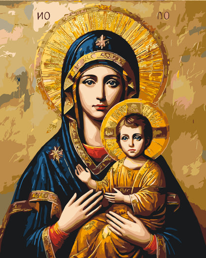 Malowanie po numerach 40x50 cm - Religia. Ikona Matki Bożej LW 3431