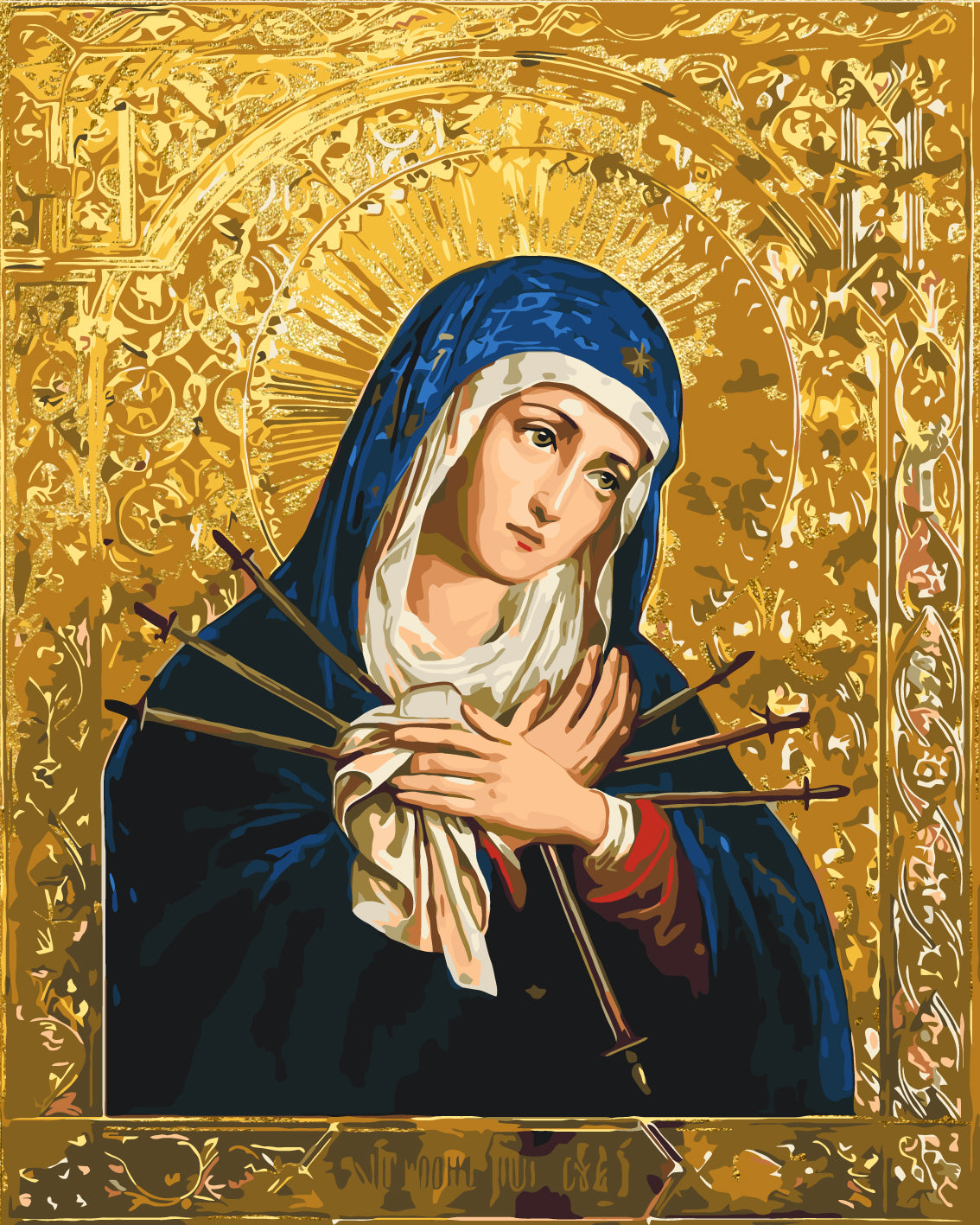 Malowanie po numerach 40x50 cm Religia. Ikona Matki Bożej LW 3434