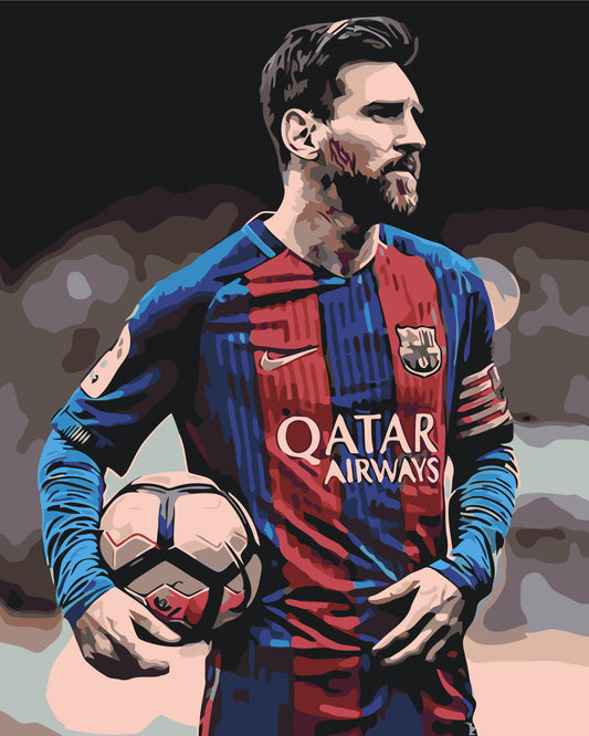 Malowanie po numerach 40×50 cm – Piłkarz Lionel Messi – Ludzie – LW 345