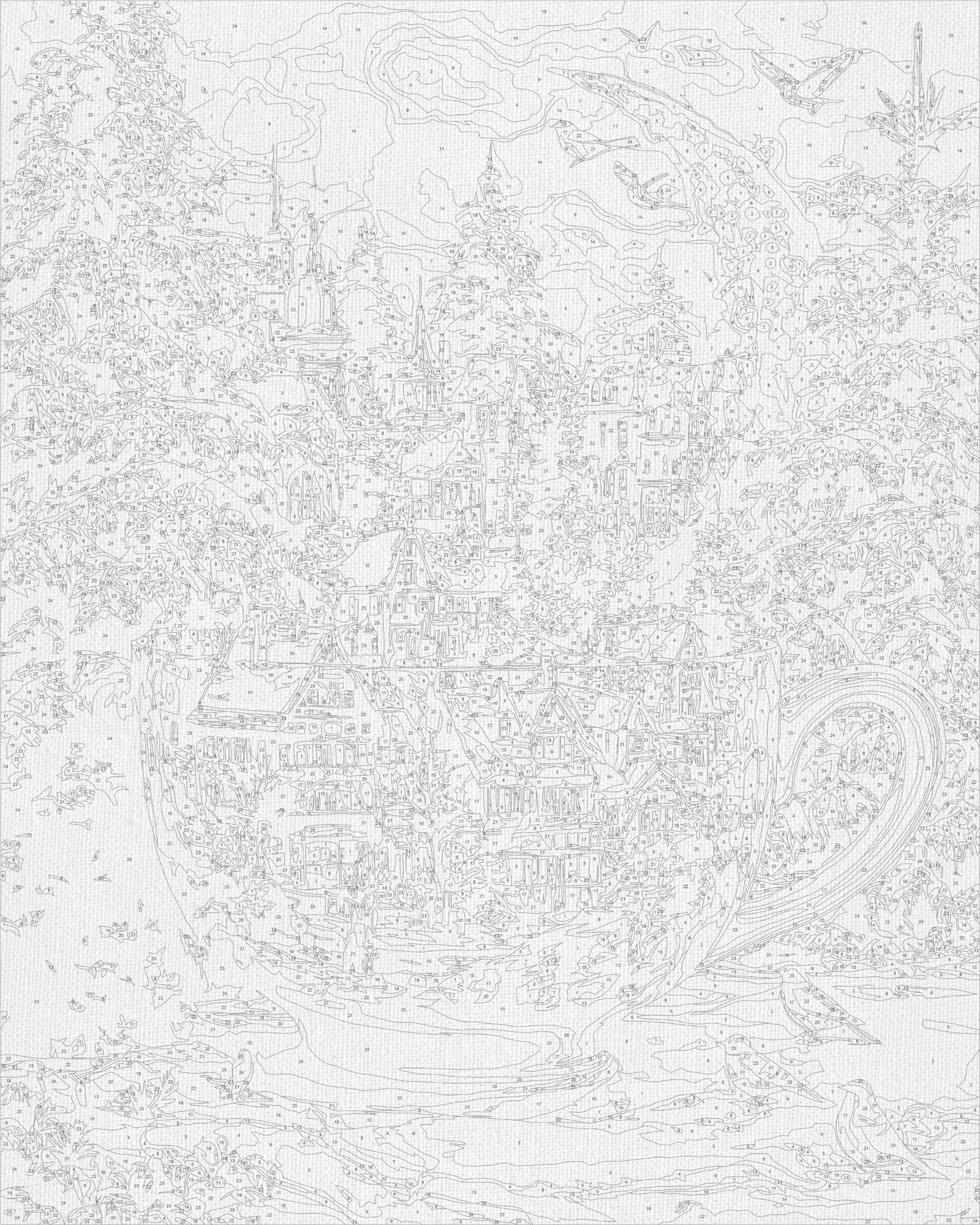 Malowanie po numerach 40x50 cm - Zimowa / Świąteczna noc LW 3551