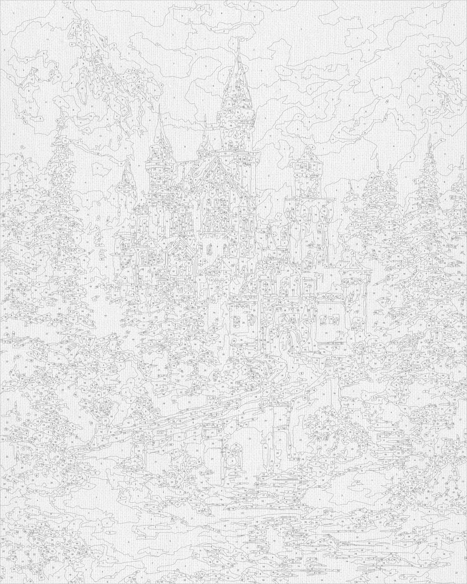 Malowanie po numerach 40x50 cm - Zimowe / Świąteczne . Zamek LW 3553