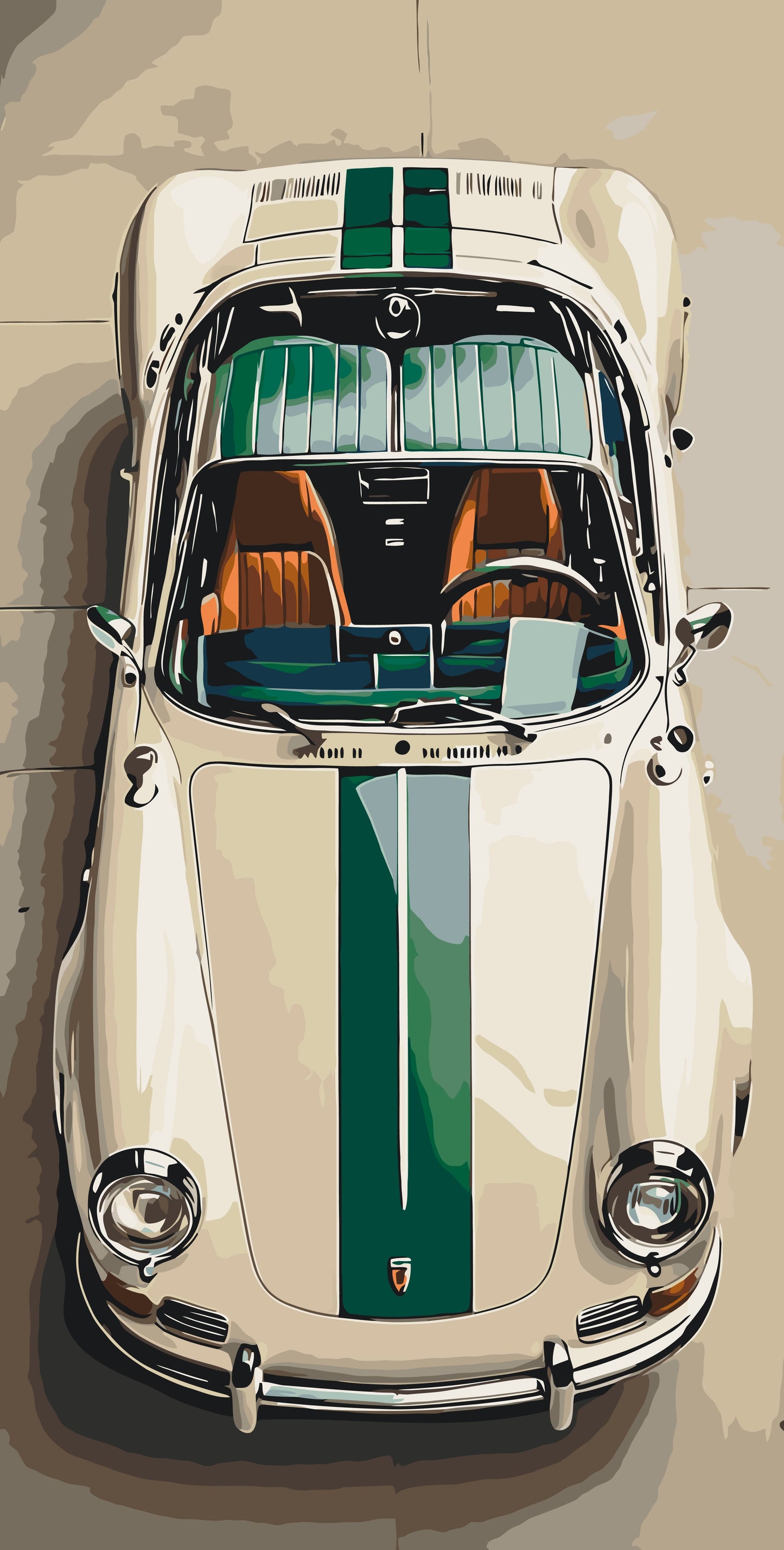 Malowanie po numerach 40×80 cm – Porsche – Pejzaż – LW 5127