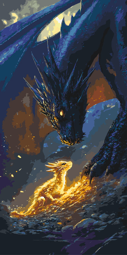 Malowanie po numerach 40x80 cm Fantasy „Czwarte skrzydło” LW 5140