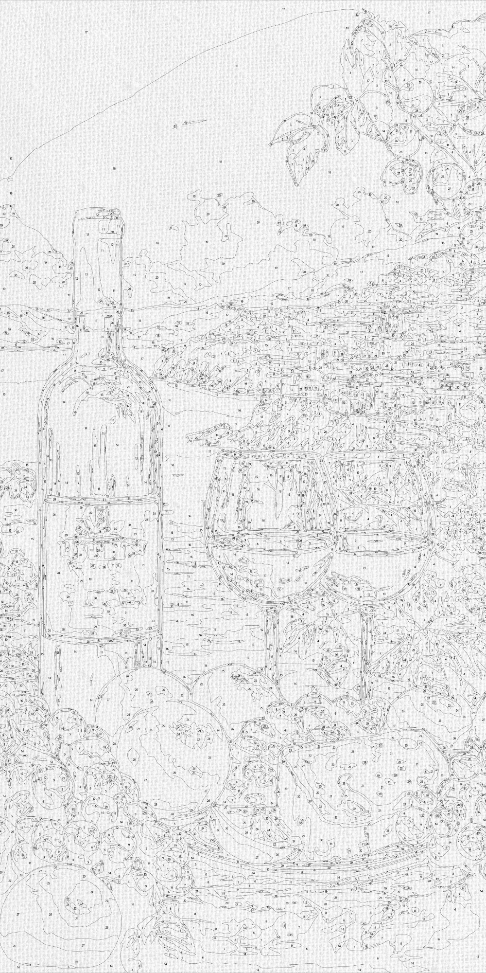 Malowanie po numerach 40x80 cm Pejzaż/Martwa natura z winem i LW 5143