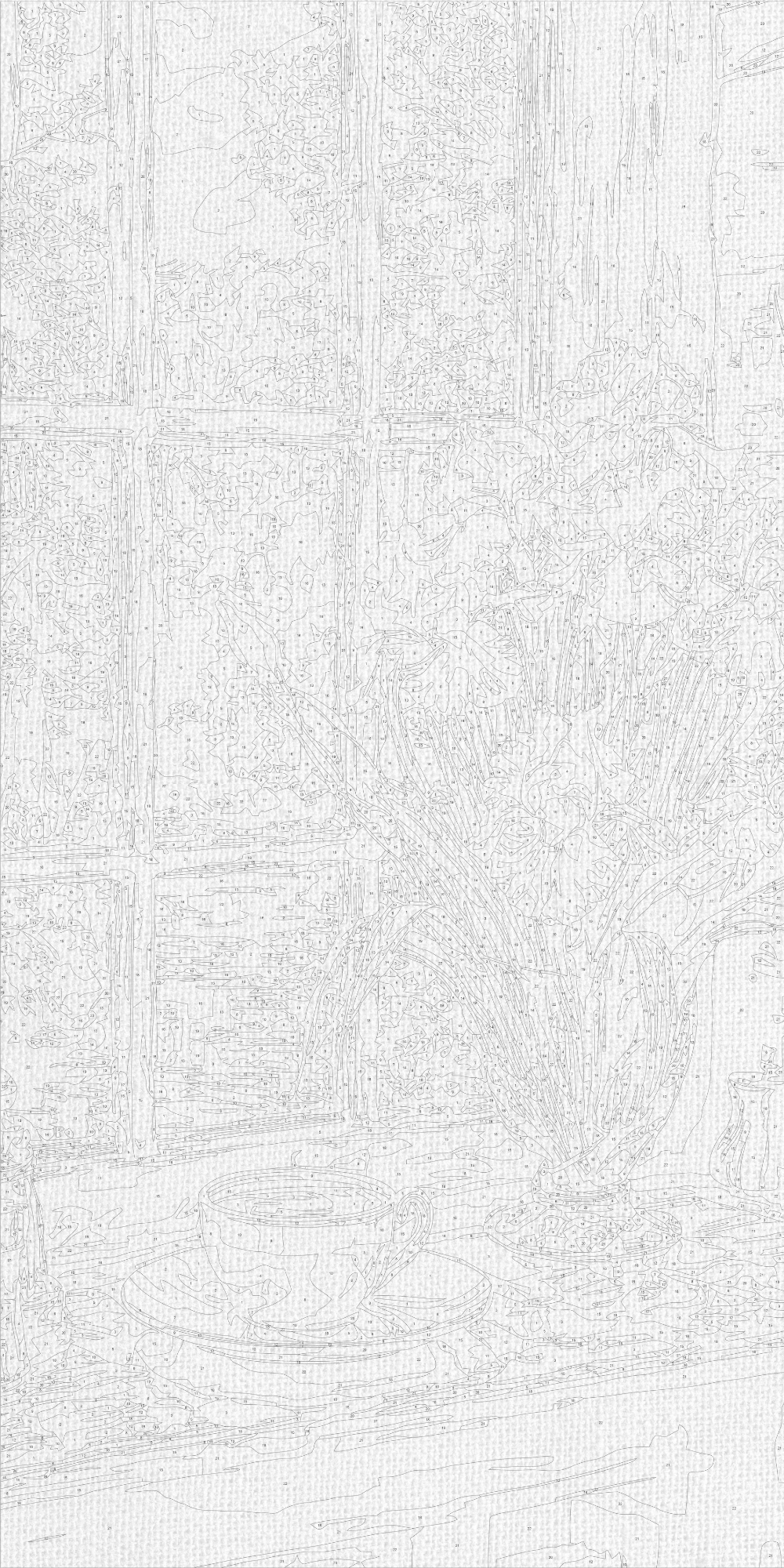 Malowanie po numerach 40x80 cm Martwa natura/Kwiaty. Kawowa LW 5155