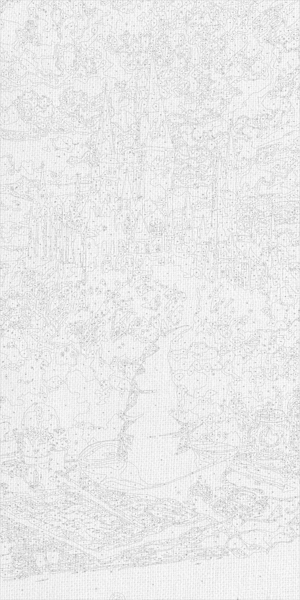 Malowanie po numerach 40x80 cm - Magiczna atmosfera Hogwartu LW 5172