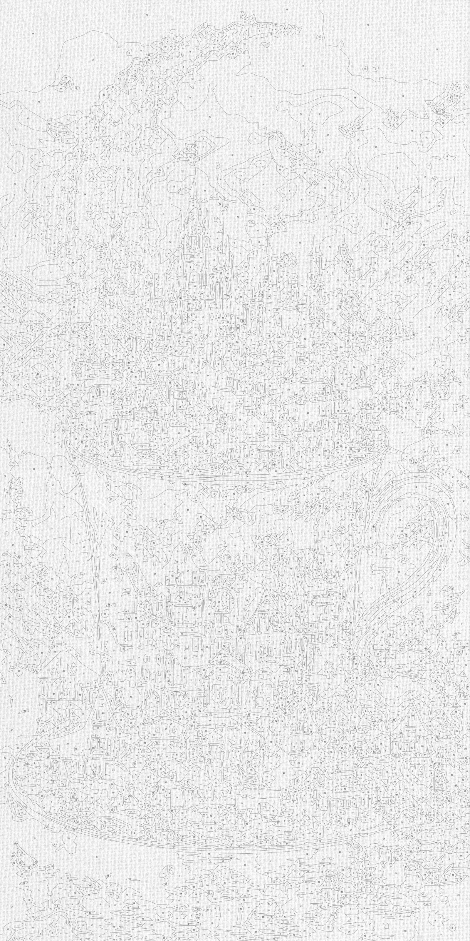 Malowanie po numerach 40x80 cm Zimowy / Świąteczny pejzaż LW 5179