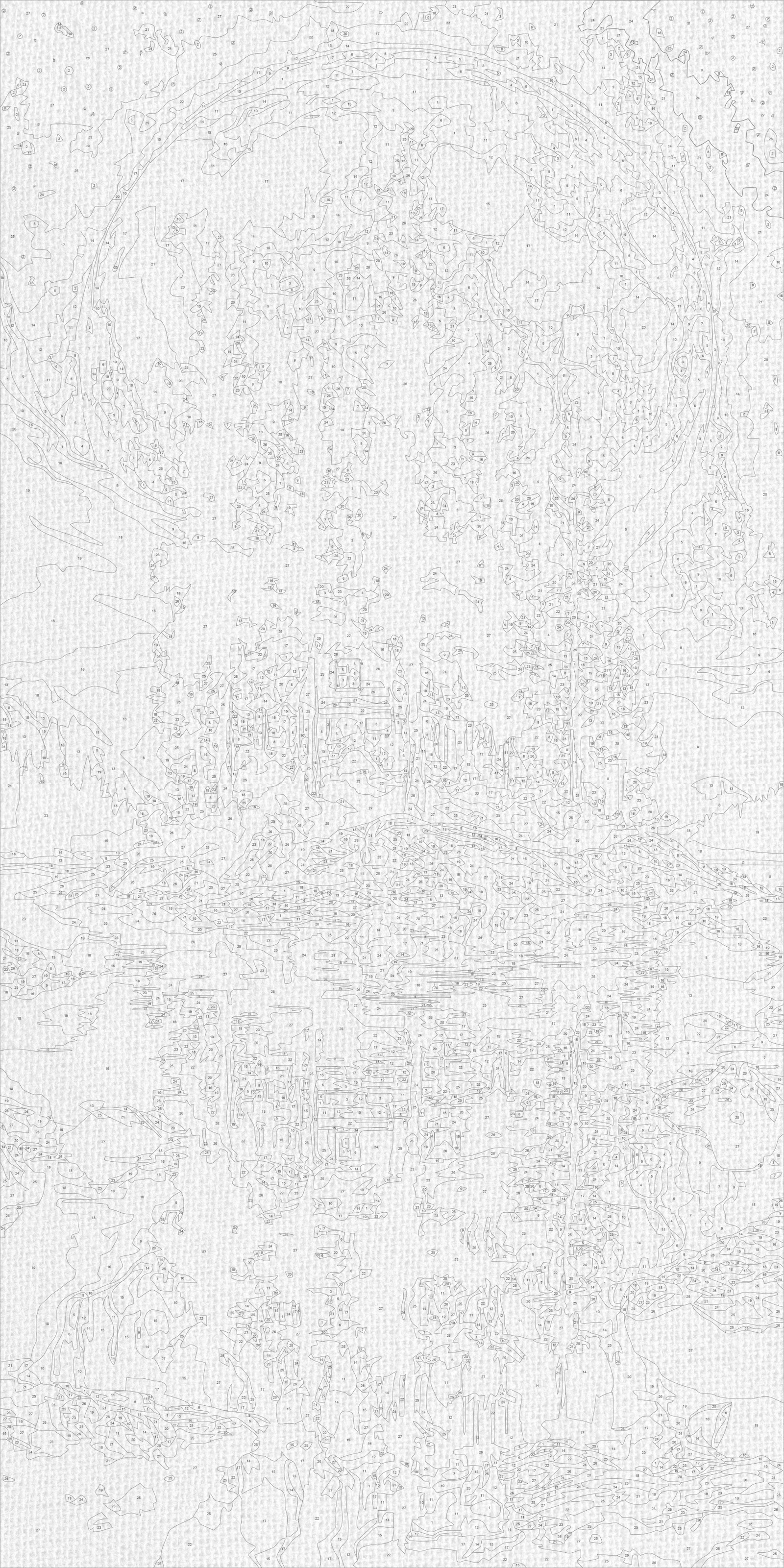 Malowanie po numerach 40x80 cm - Paw w kwiatach (metalik) LW 5183