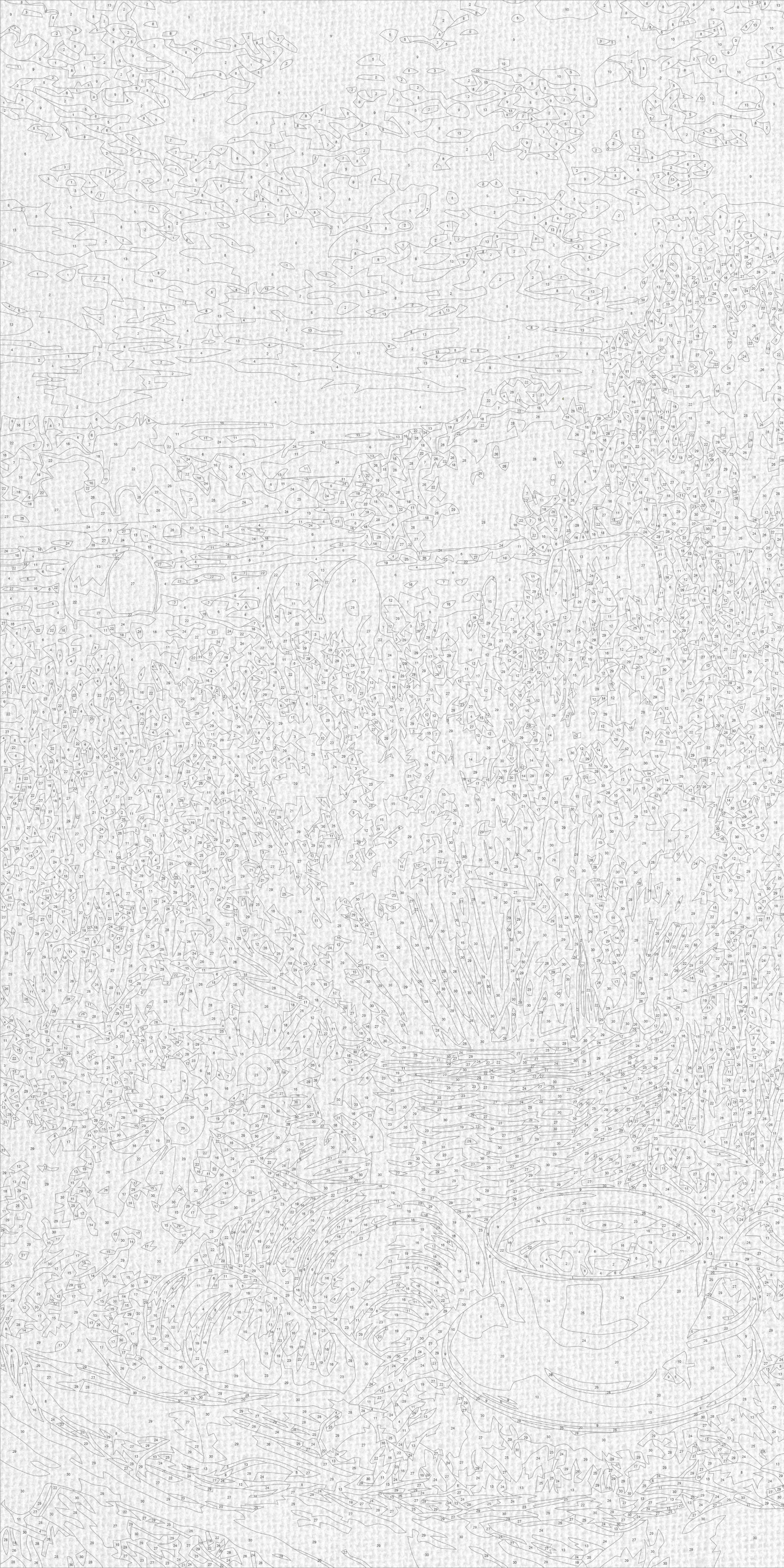 Malowanie po numerach 40×80 cm – Lawendowy poranek – Pejzaż/Kwiaty – LW 5190