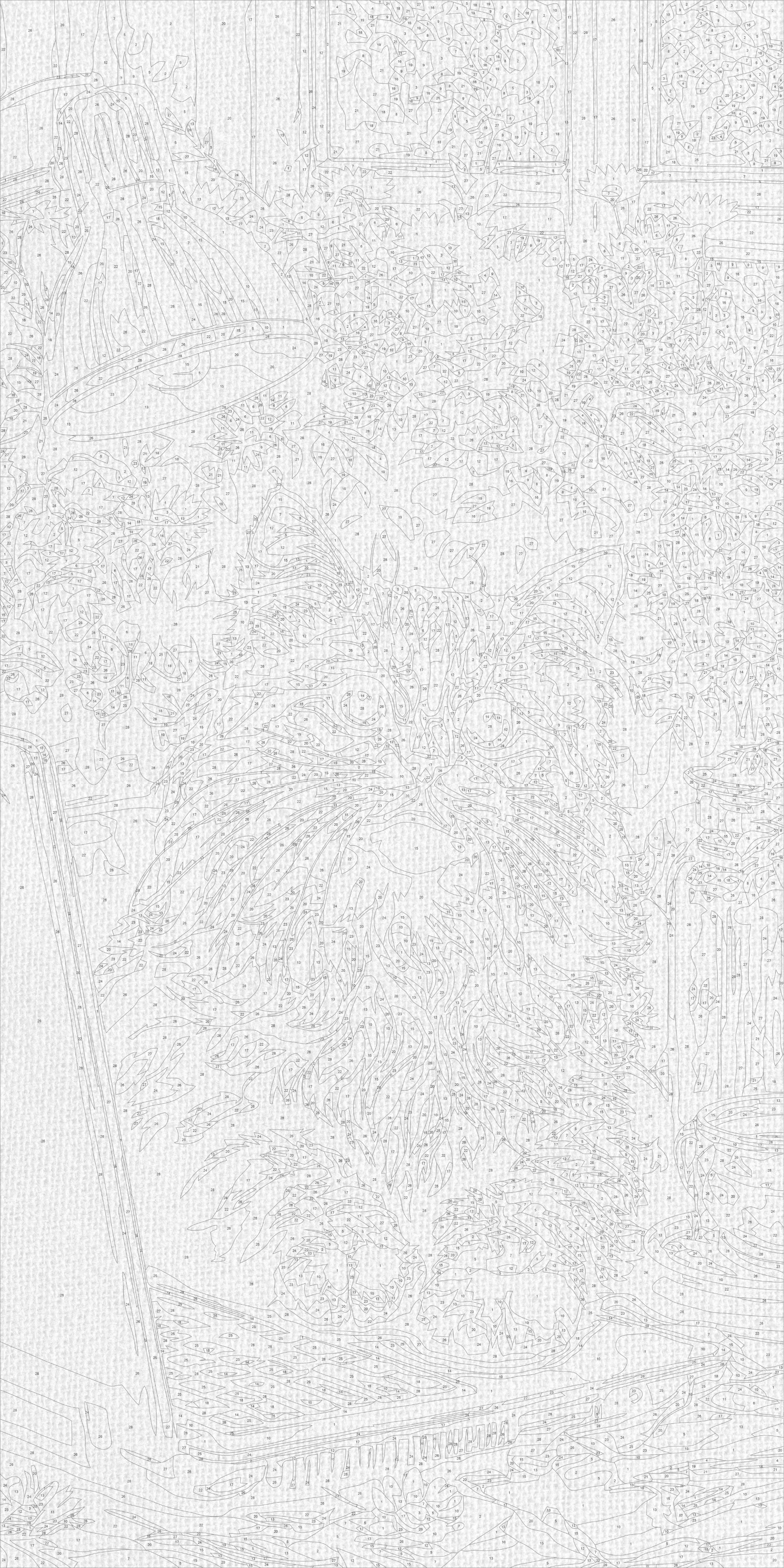 Malowanie po numerach 40×80 cm – Puchaty kierownik biura (kot) – Zwierzęta – LW 5246