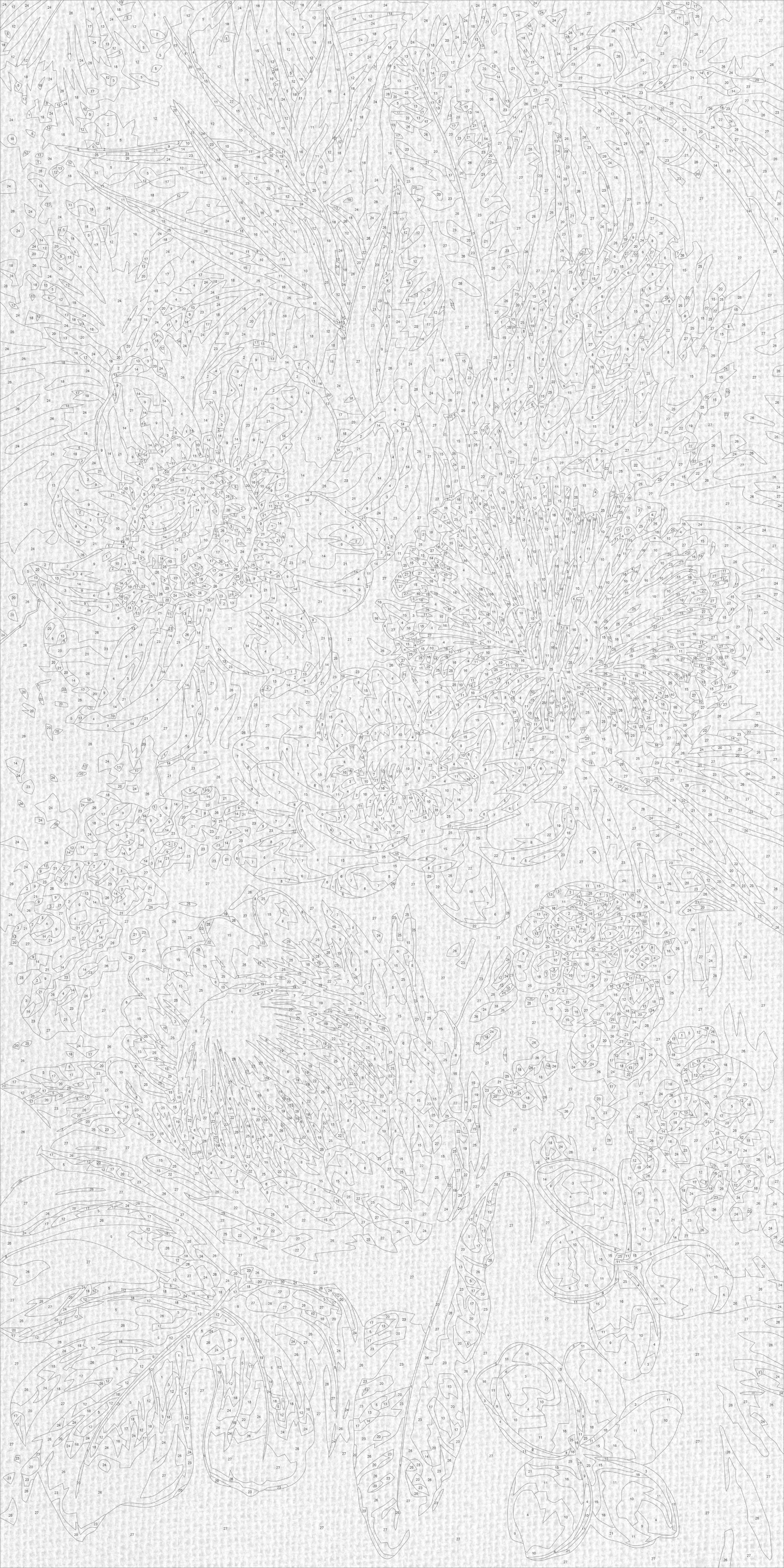 Malowanie po numerach 40×80 cm – Tropikalna symfonia – Kwiaty – LW 5251