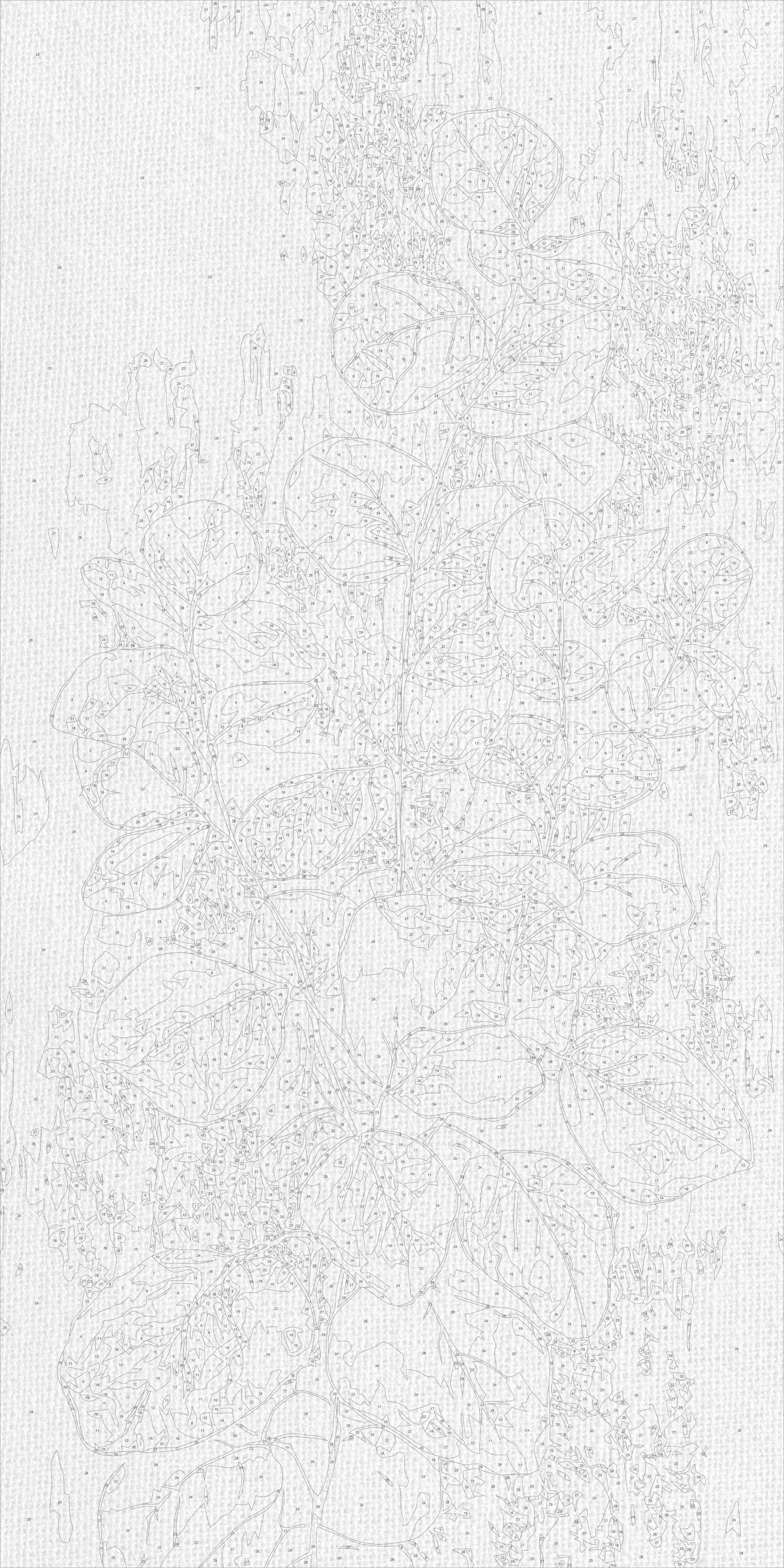 Malowanie po numerach 40×80 cm – Eukaliptus – Kwiaty z farbami metalicznymi – LW 5252