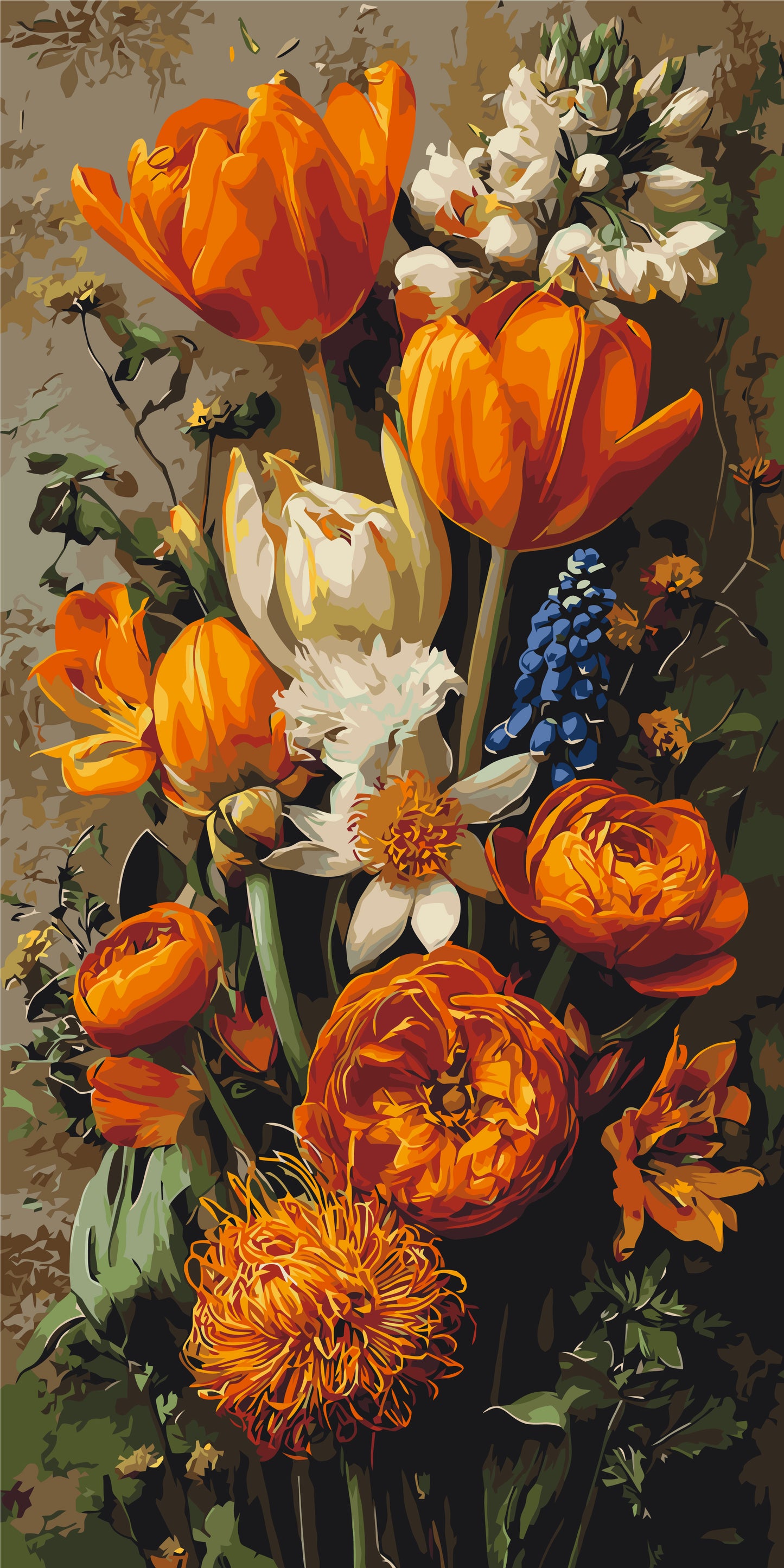Malowanie po numerach 40×80 cm – Wiosenne tulipany – Kwiaty – LW 5253