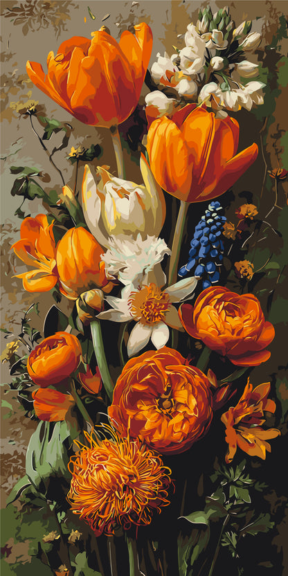 Malowanie po numerach 40×80 cm – Wiosenne tulipany – Kwiaty – LW 5253