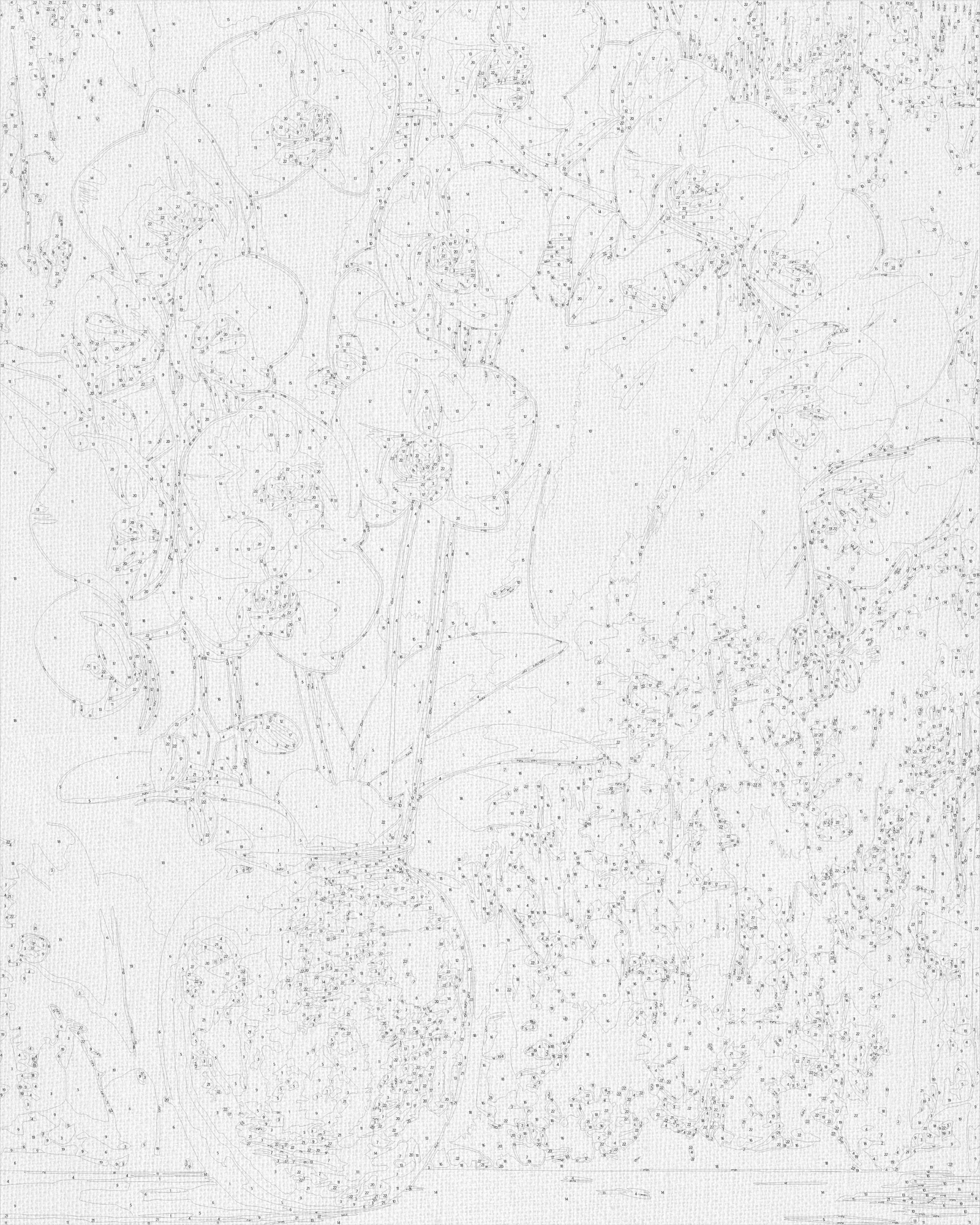 Malowanie po numerach 40x50 cm Biała orchidea (metalik) LW 8100