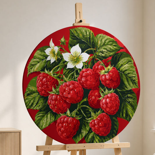 Okrúhle maľovanie podľa čísel Ø35 cm Zátišie. Šťavnaté maliny OR 2055