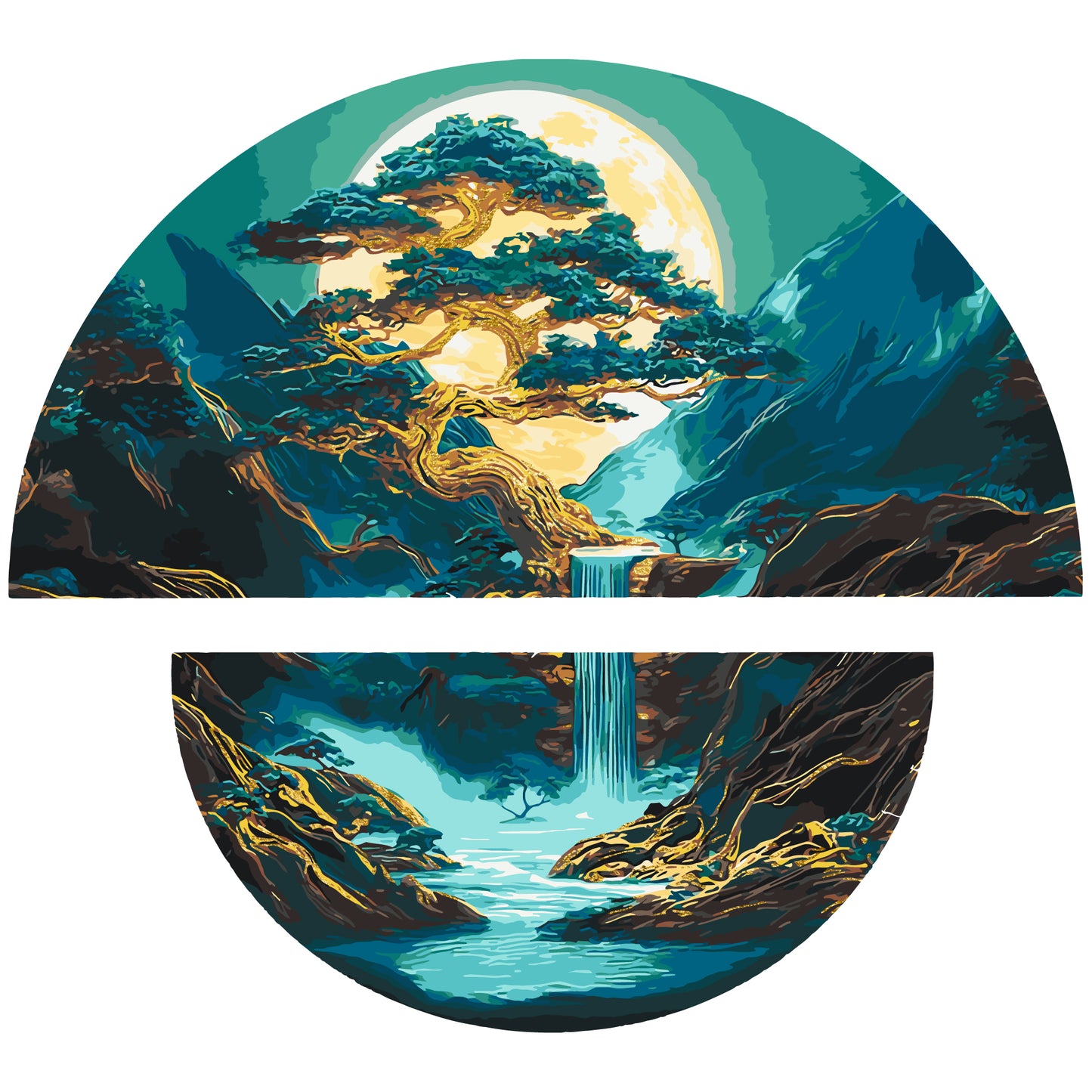 Malowanie po numerach 70x70 cm Magia nocnego krajobrazu OSR 1006