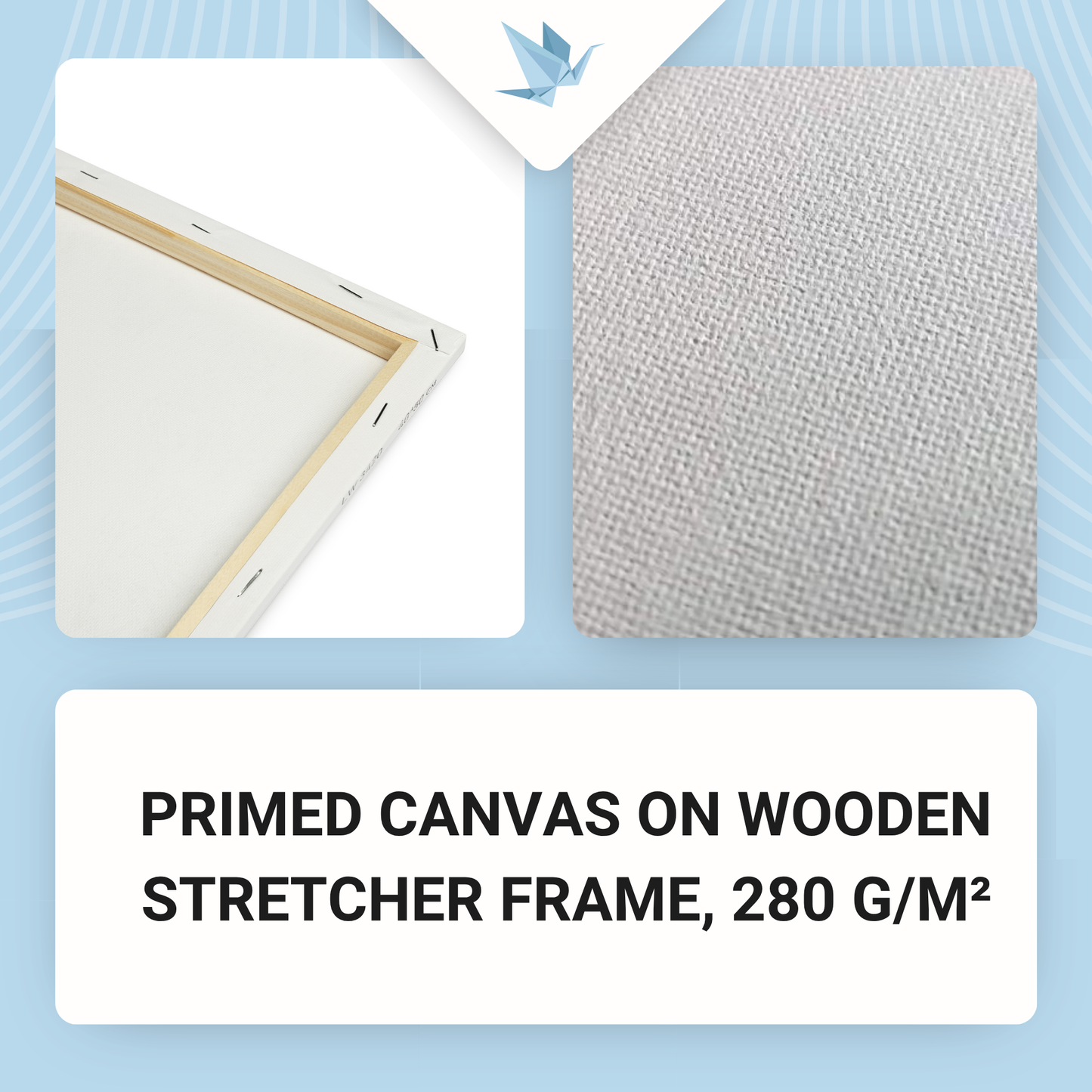 Gotowe płótno malarskie na drewnianej ramie 20×20 cm, 280 g/m²