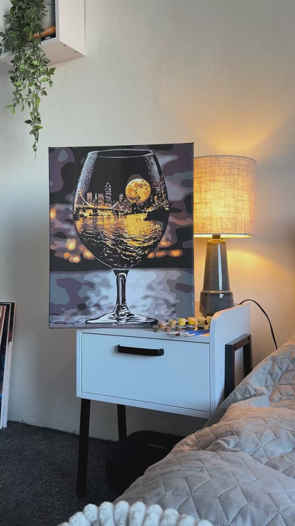 Malowanie po numerach 40x50 cm - Kielich inspiracji (metalik) LW 3500