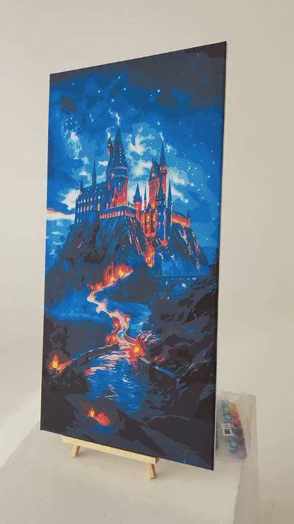 Malowanie po numerach na ramie 40x80 cm - Hogwart. Pejzaże - LW 5106