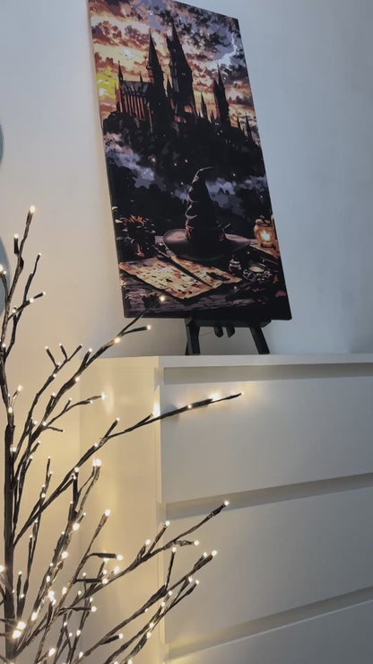 Malowanie po numerach 40x80 cm - Magiczna atmosfera Hogwartu LW 5172